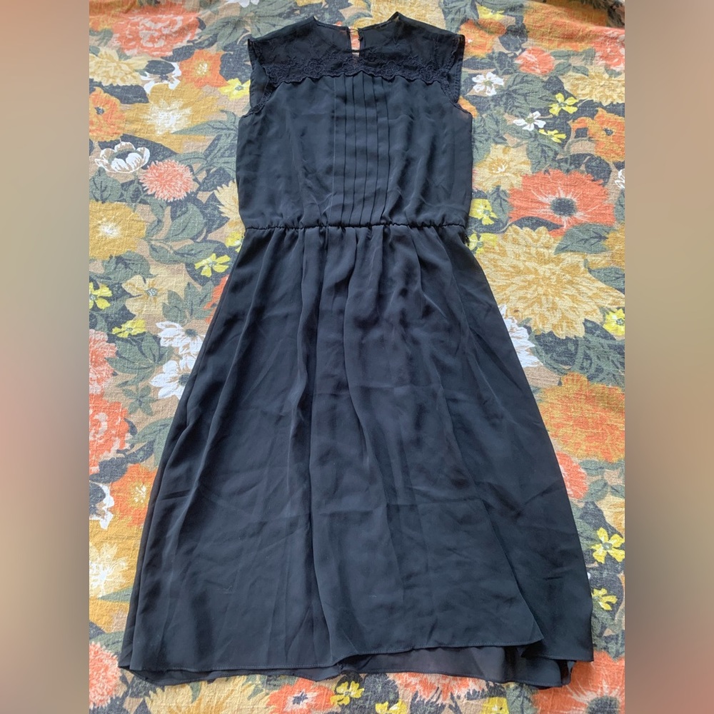 True Vintage Lacy Slip Dress Small goth black long see through